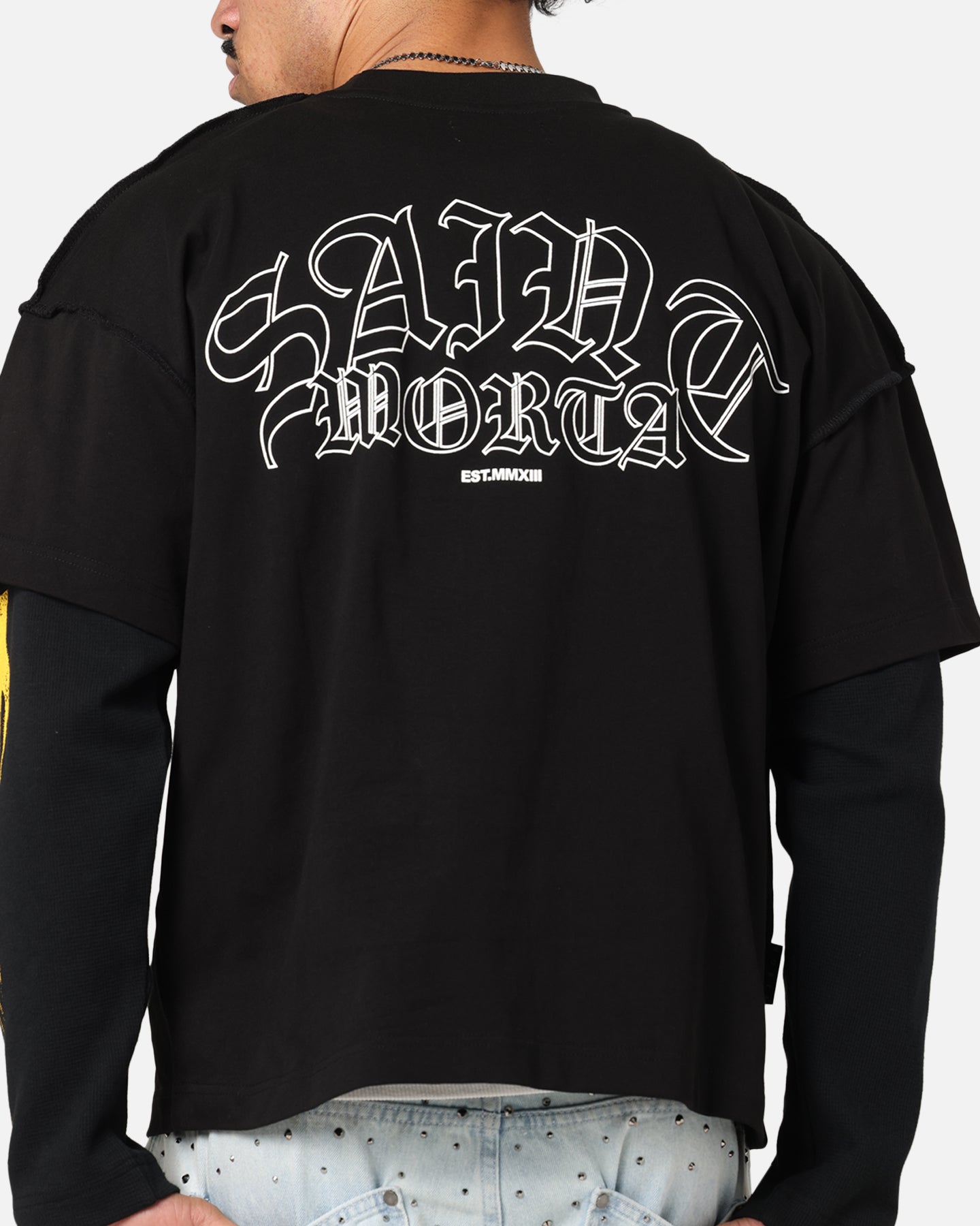 Saint Morta La Flame Long Sleeve T-Shirt Black | Culture Kings US