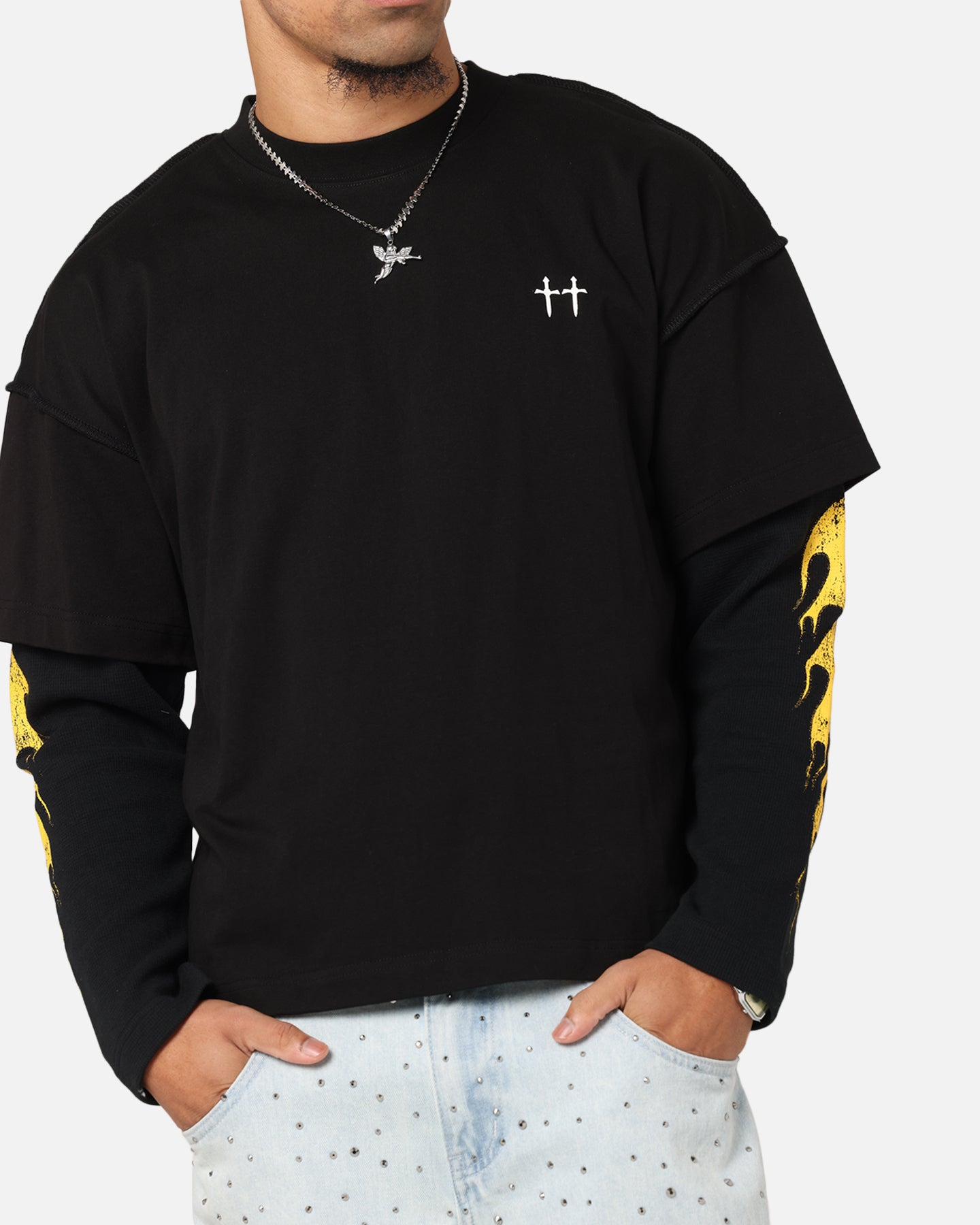 LLICA メタリカ S フェードシャツ ファイヤースカル 炎 L 墨黒 新品未使用 メタリカ METALLICA スカル 炎グラフィック Tシャツ XL