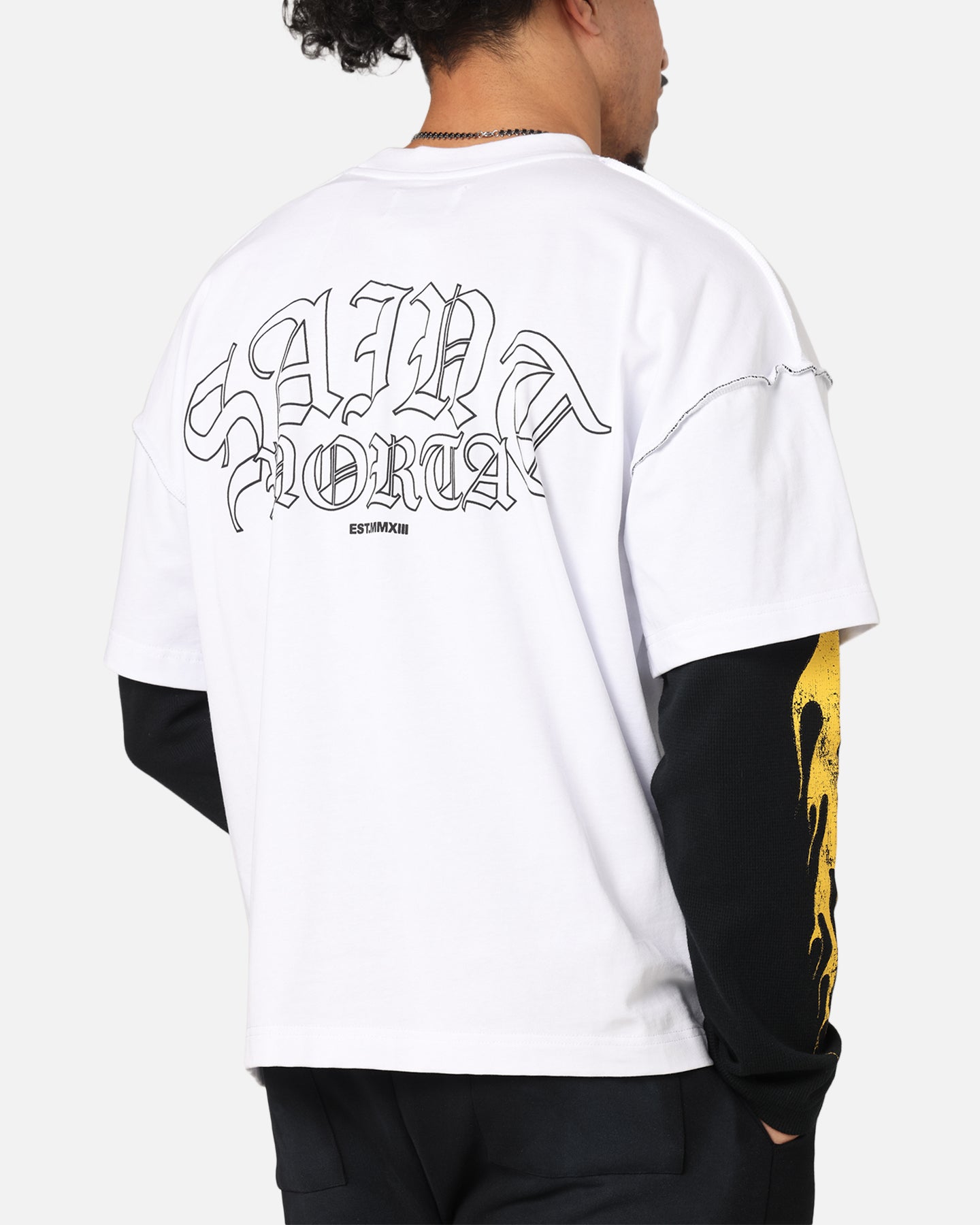 Saint Morta La Flame Long Sleeve T-Shirt White/Black | Culture