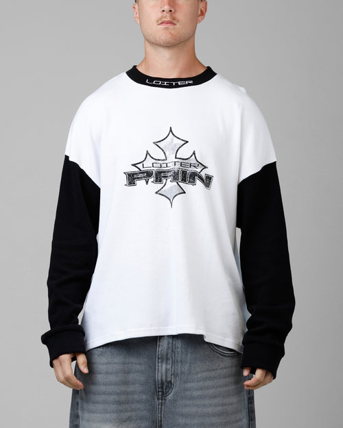 Loiter Biome Waffle Long Sleeve T-Shirt White/Black