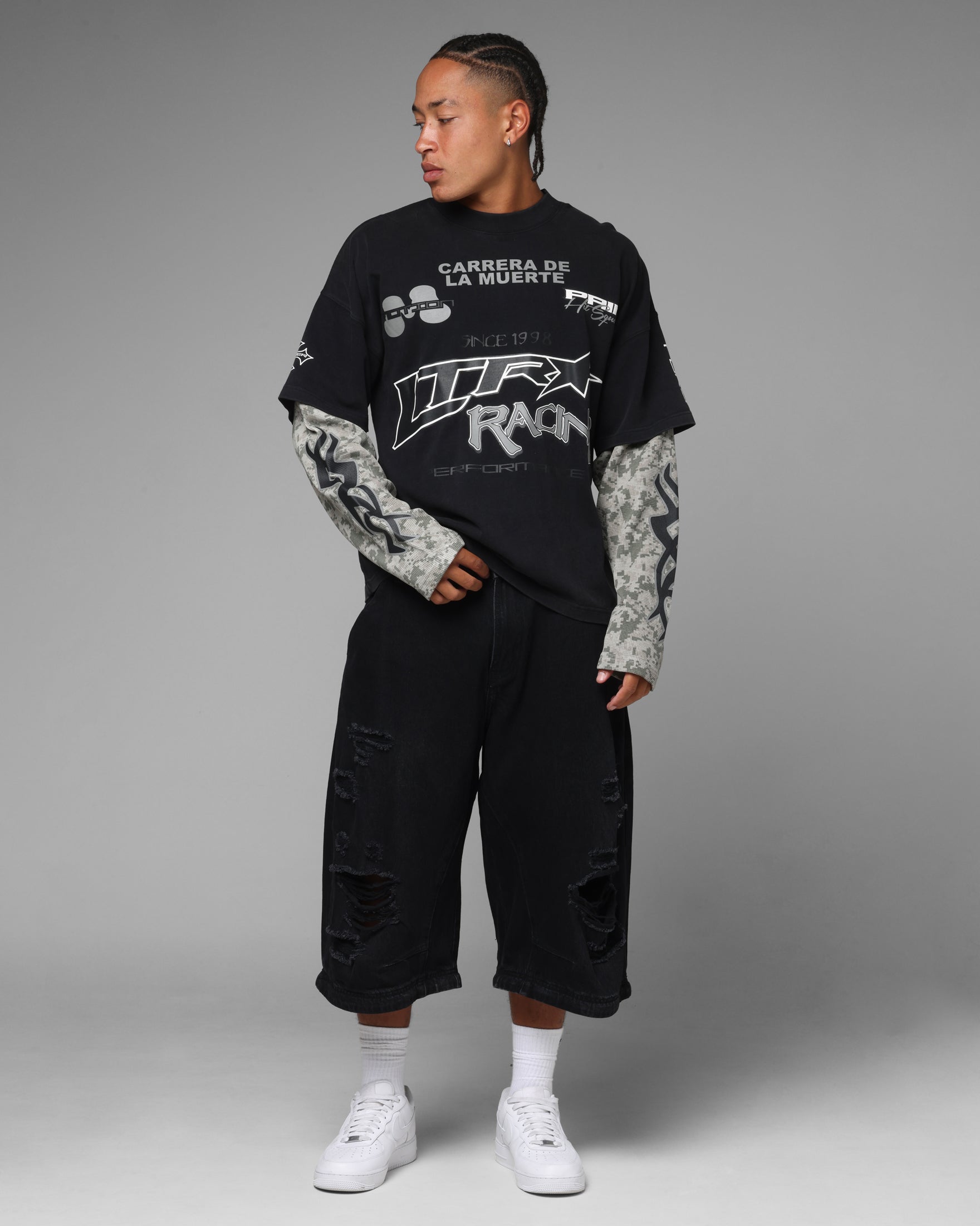 Loiter Performance Layered Long Sleeve T-Shirt Black | Culture