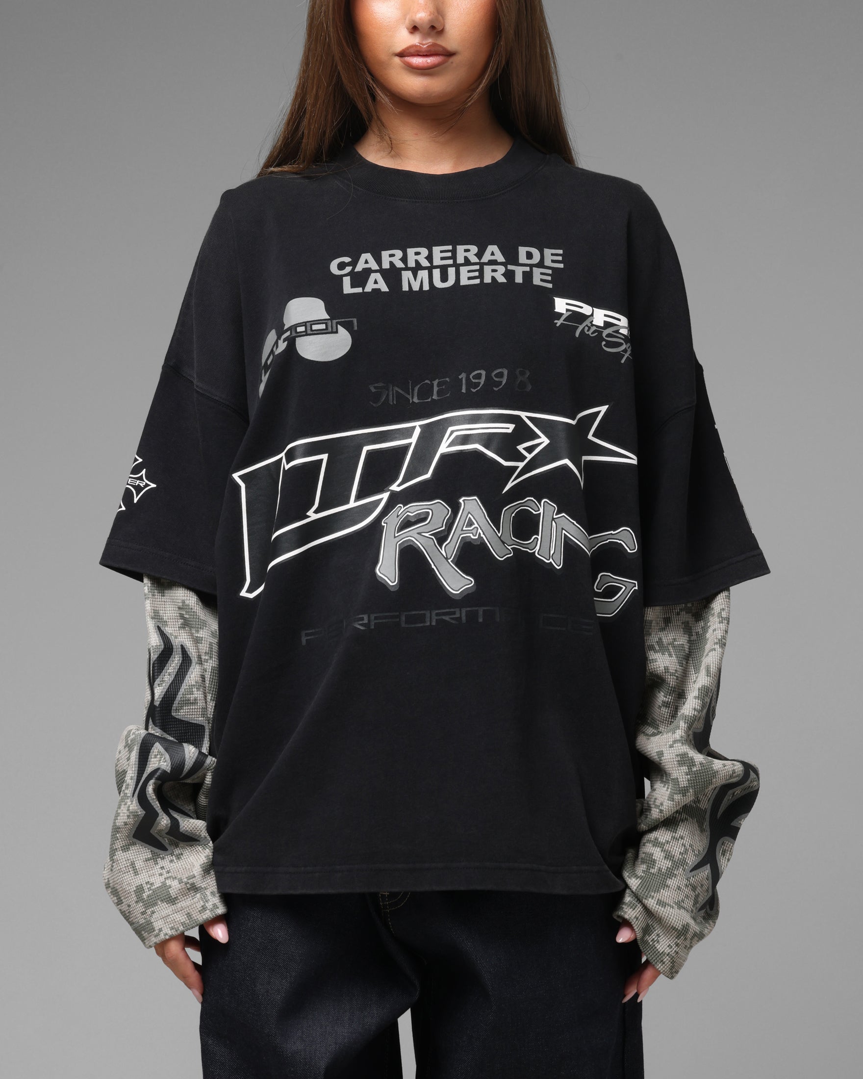 Loiter Performance Layered Long Sleeve T-Shirt Black | Culture