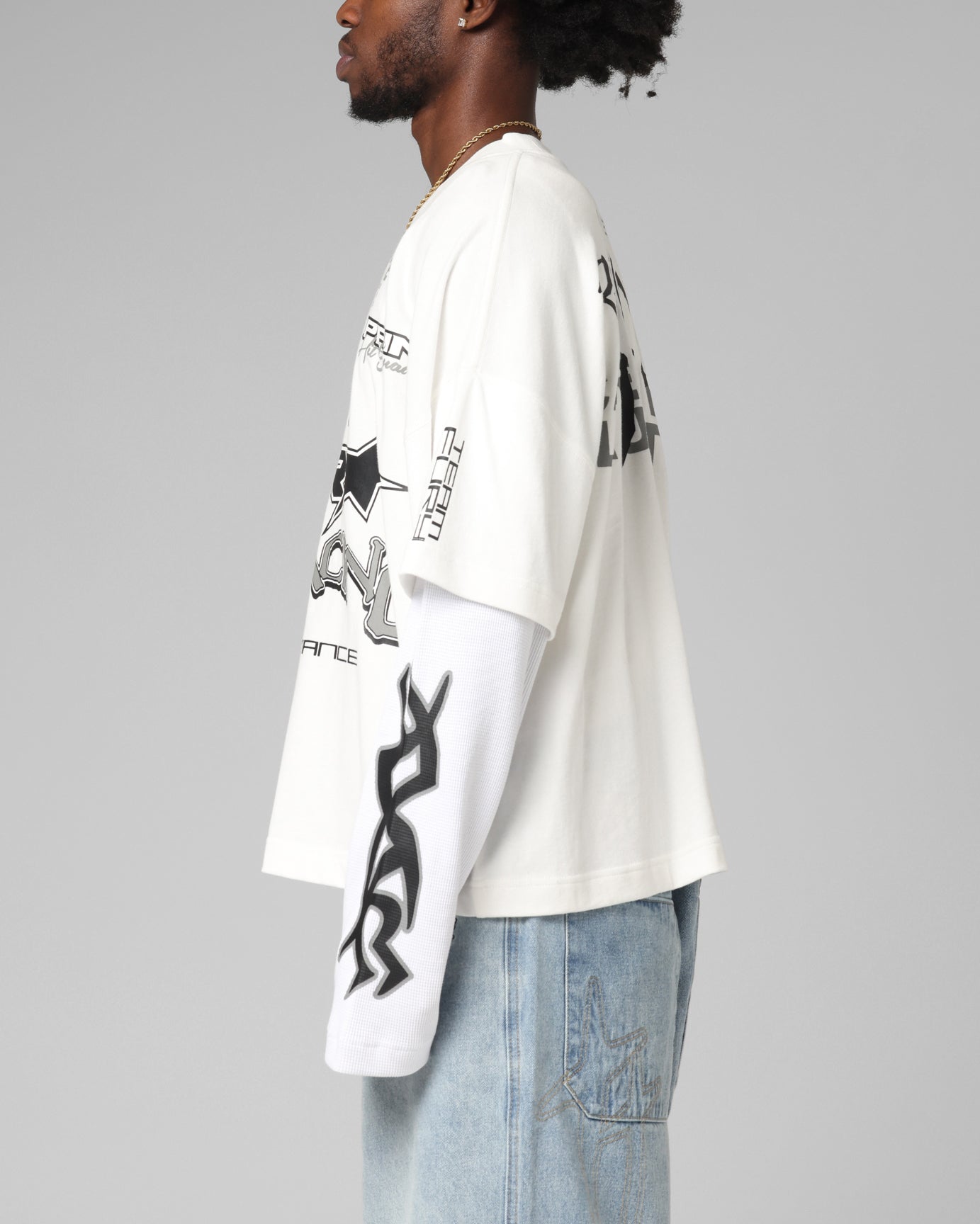 Loiter Performance Layered Long Sleeve T-Shirt Off White | Culture