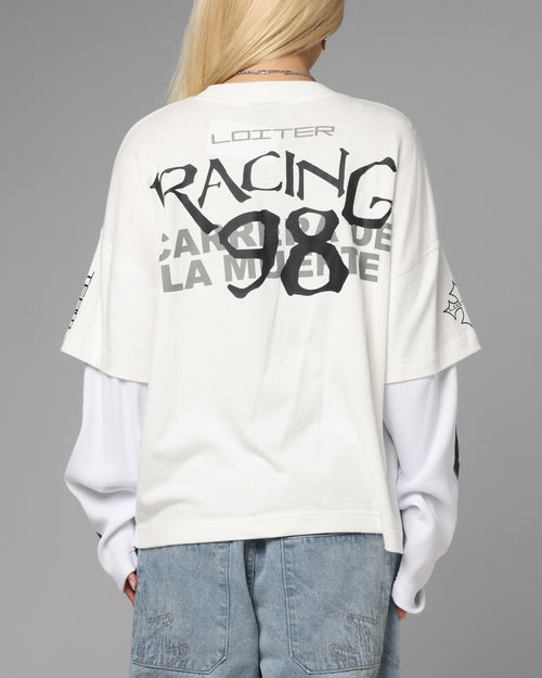 Loiter Performance Layered Long Sleeve T-Shirt Off White