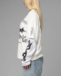 Loiter Performance Layered Long Sleeve T-Shirt Off White