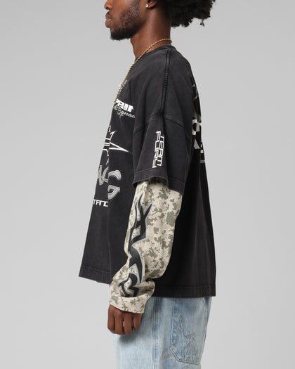 Loiter Performance Layered Long Sleeve T-Shirt Vintage Black