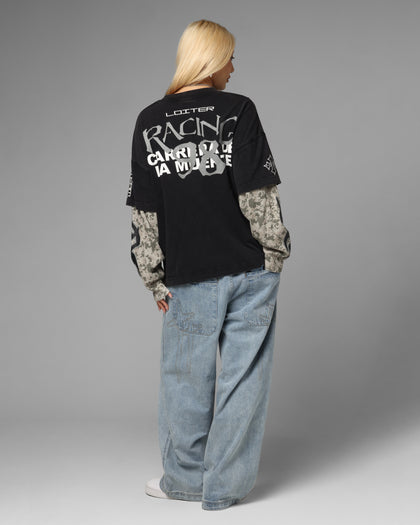Loiter Performance Layered Long Sleeve T-Shirt Vintage Black