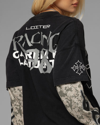 Loiter Performance Layered Long Sleeve T-Shirt Vintage Black