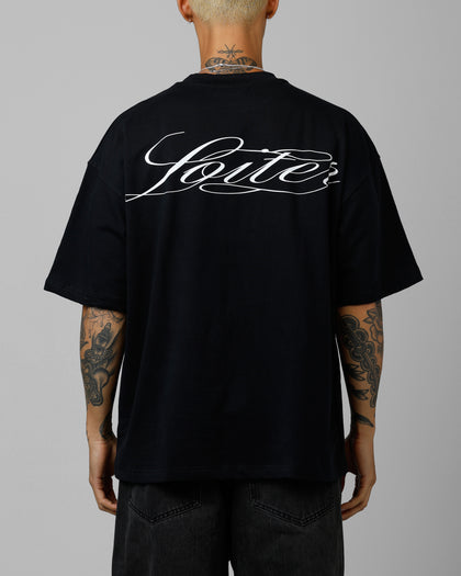 Loiter Script Boxy T-Shirt Black