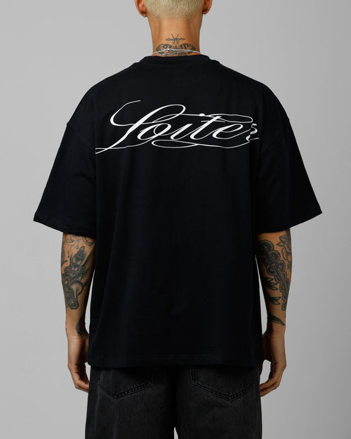 Loiter Script Boxy T-Shirt Black