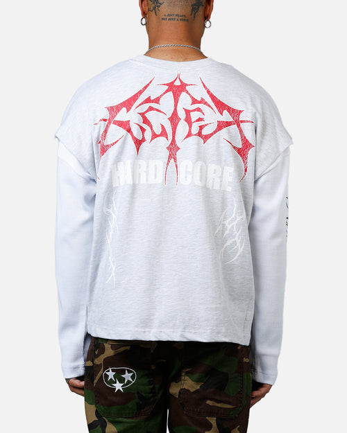 Loiter Hardcore Layered Long Sleeve T-Shirt Grey/White
