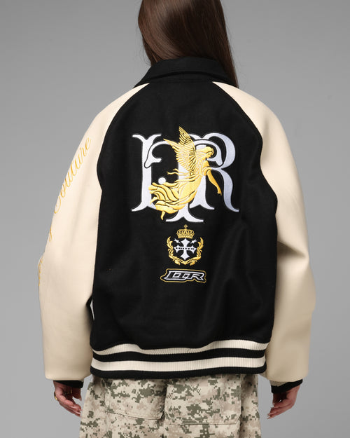 Loiter Heaven Varsity Jacket Black/Off White