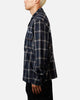 Sworn To Us Lotus Angel Flannel Button Up Shirt Navy
