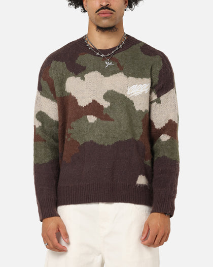 Carre Camo Brushed Sweater Woodland Camo