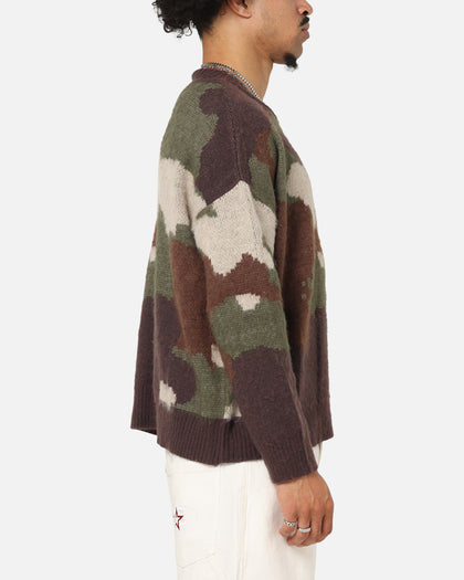 Carre Camo Brushed Sweater Woodland Camo