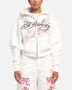 Ed Hardy Eagle Rhinestone Zip Hoodie Off White
