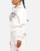Ed Hardy Eagle Rhinestone Zip Hoodie Off White