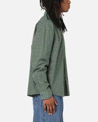 Carre Motion Long Sleeve Button Up Shirt Green Check