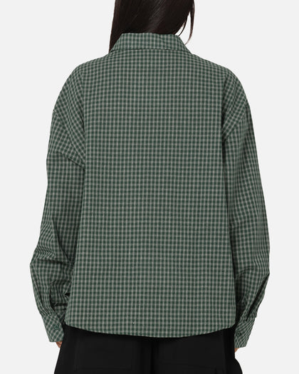 Carre Motion Long Sleeve Button Up Shirt Green Check