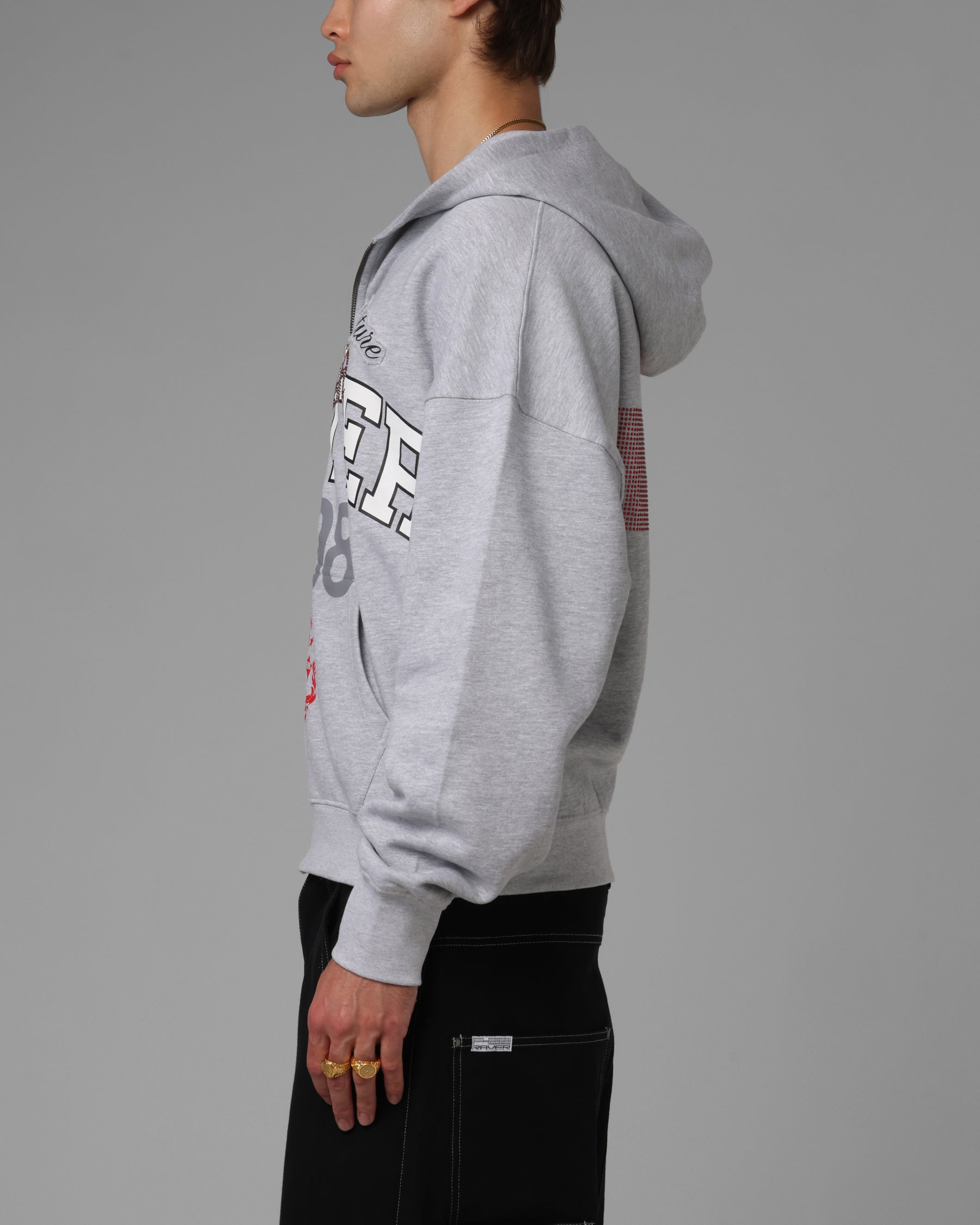 ゴ*郎様 SAINT HYPNOTIZER グレー パーカー Loiter Drop Out Zip Hoodie Grey | Culture Kings US