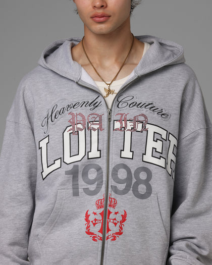 Loiter Drop Out Zip Hoodie Grey