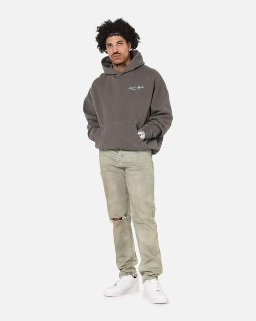 Saint Morta Studios Logo Boxy Hoodie Washed Black