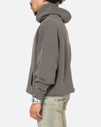 Saint Morta Studios Logo Boxy Hoodie Washed Black