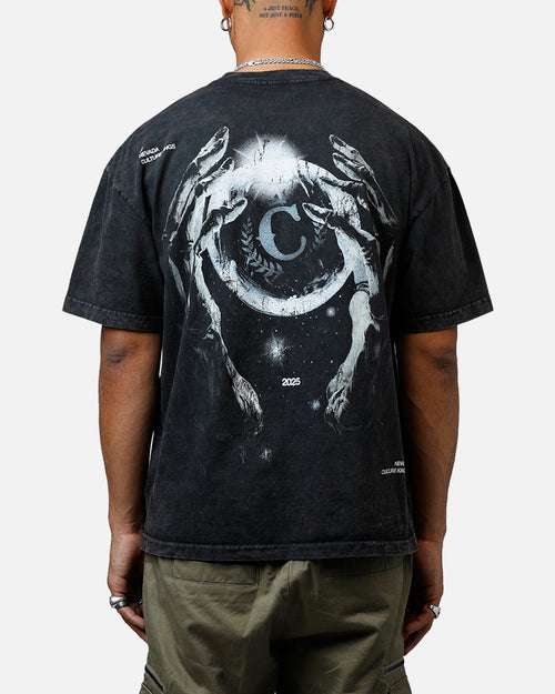 Culture Kings CK Orb Vintage T-Shirt Black Acidwash