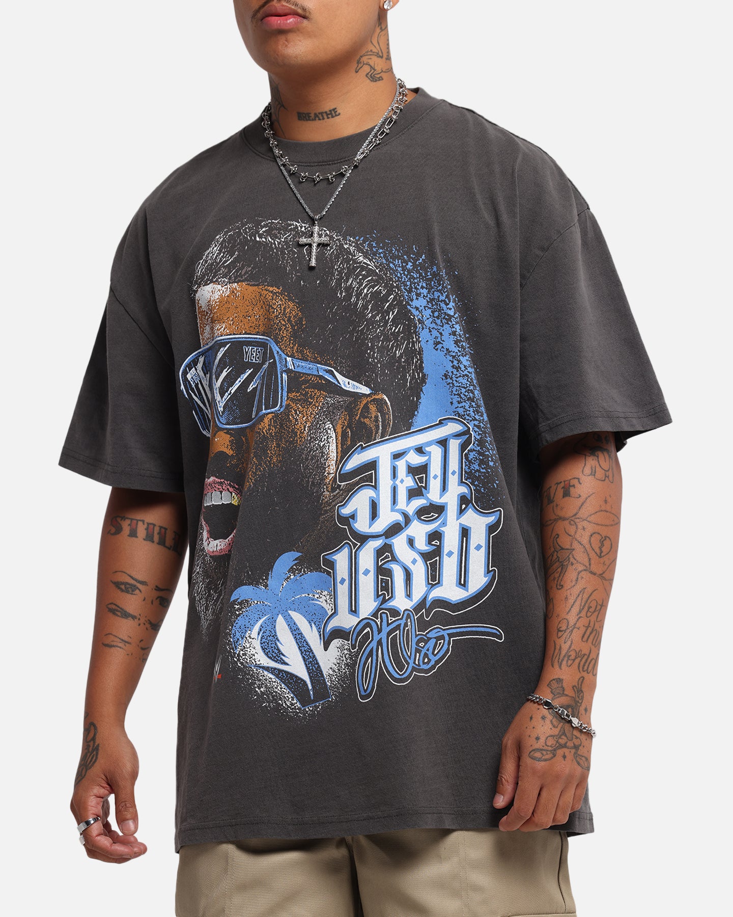 Culture Kings X WWE Jey Uso Wrestlemania XLI Heavy T-Shirt Black