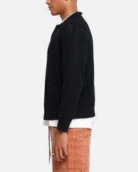 XXIII 3/4 Zip College Jumper Black