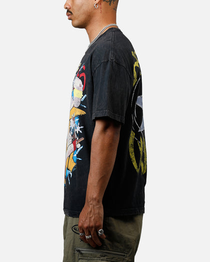 73Studio x South Park Lets Fighting Love Heavyweight T-Shirt Black Acidwash