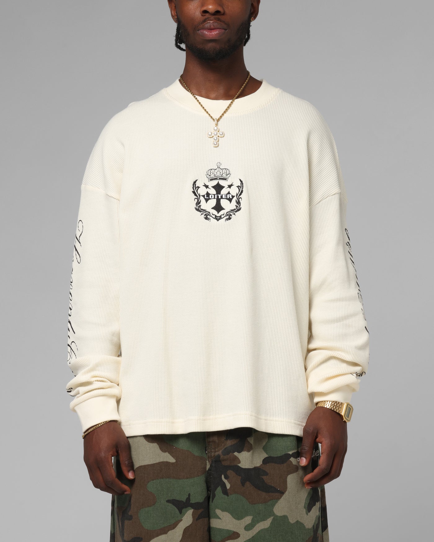Loiter Purity Thermal Long Sleeve T-Shirt Off White | Culture Kings US