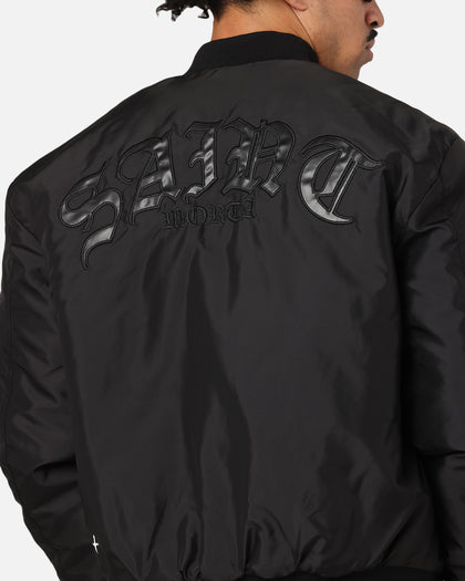 Saint Morta Gothic Noir Bomber Jacket Black