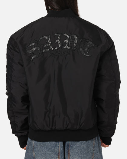 Saint Morta Gothic Noir Bomber Jacket Black