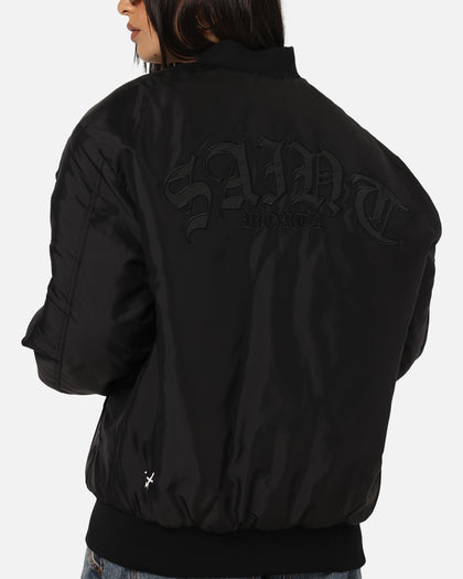 Saint Morta Gothic Noir Bomber Jacket Black