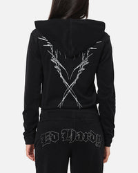 Ed Hardy Women's Raver Cropped Hoodie Black