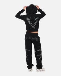 Ed Hardy Women's Raver Cropped Hoodie Black