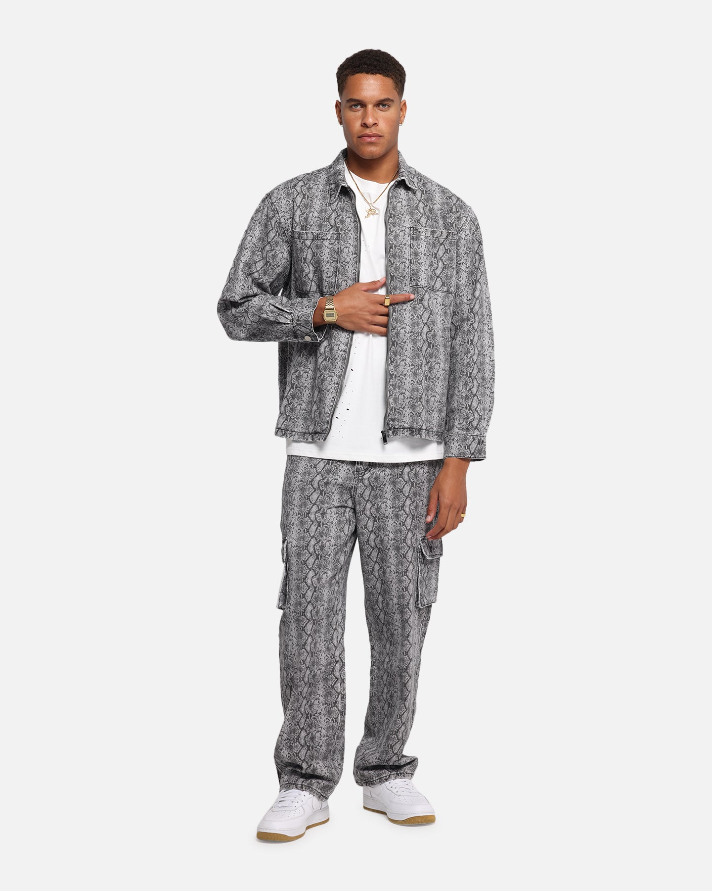 XXIII Snake Skin Jacket Black Snake Print | Culture Kings US