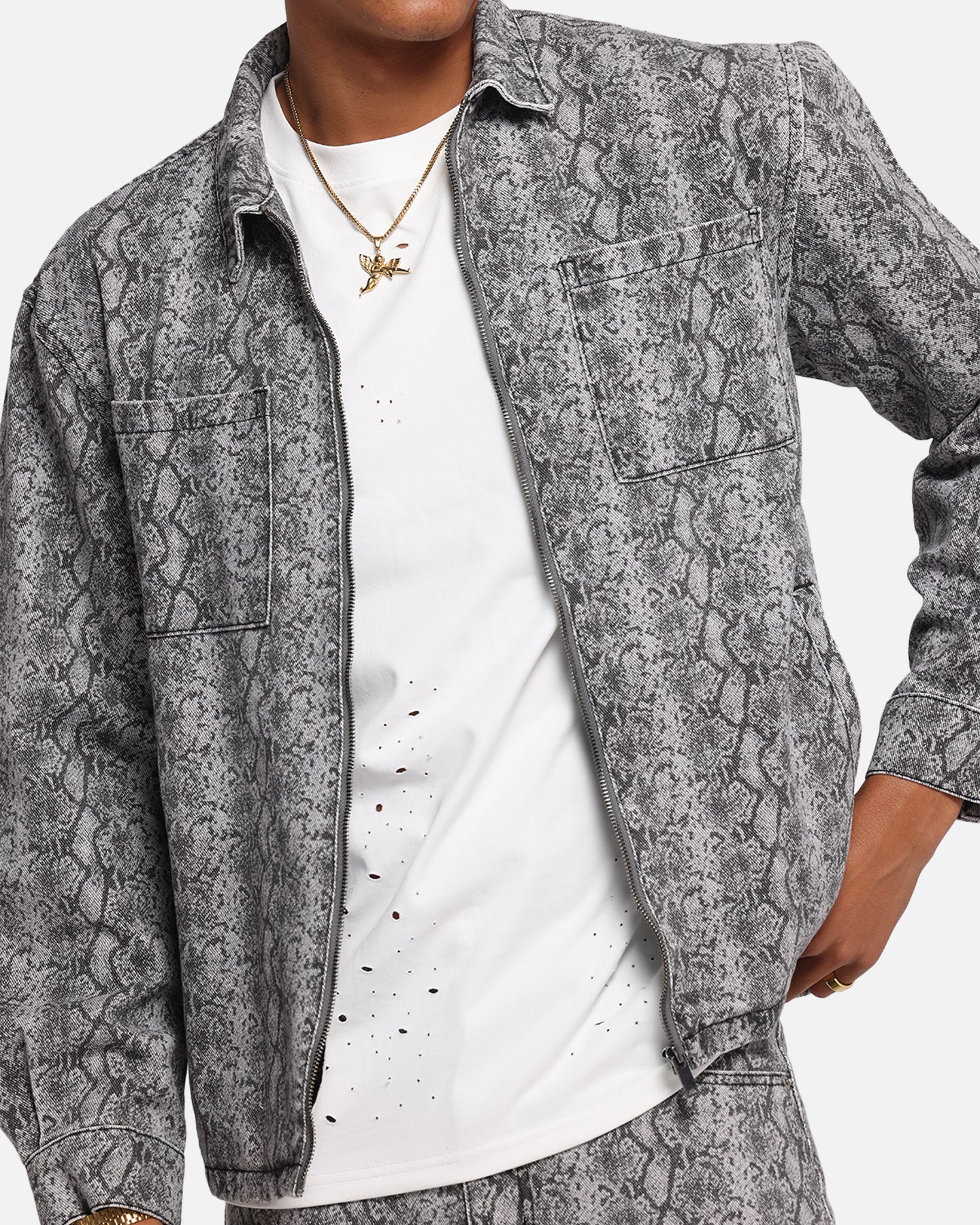 XXIII Snake Skin Jacket Black Snake Print | Culture Kings US