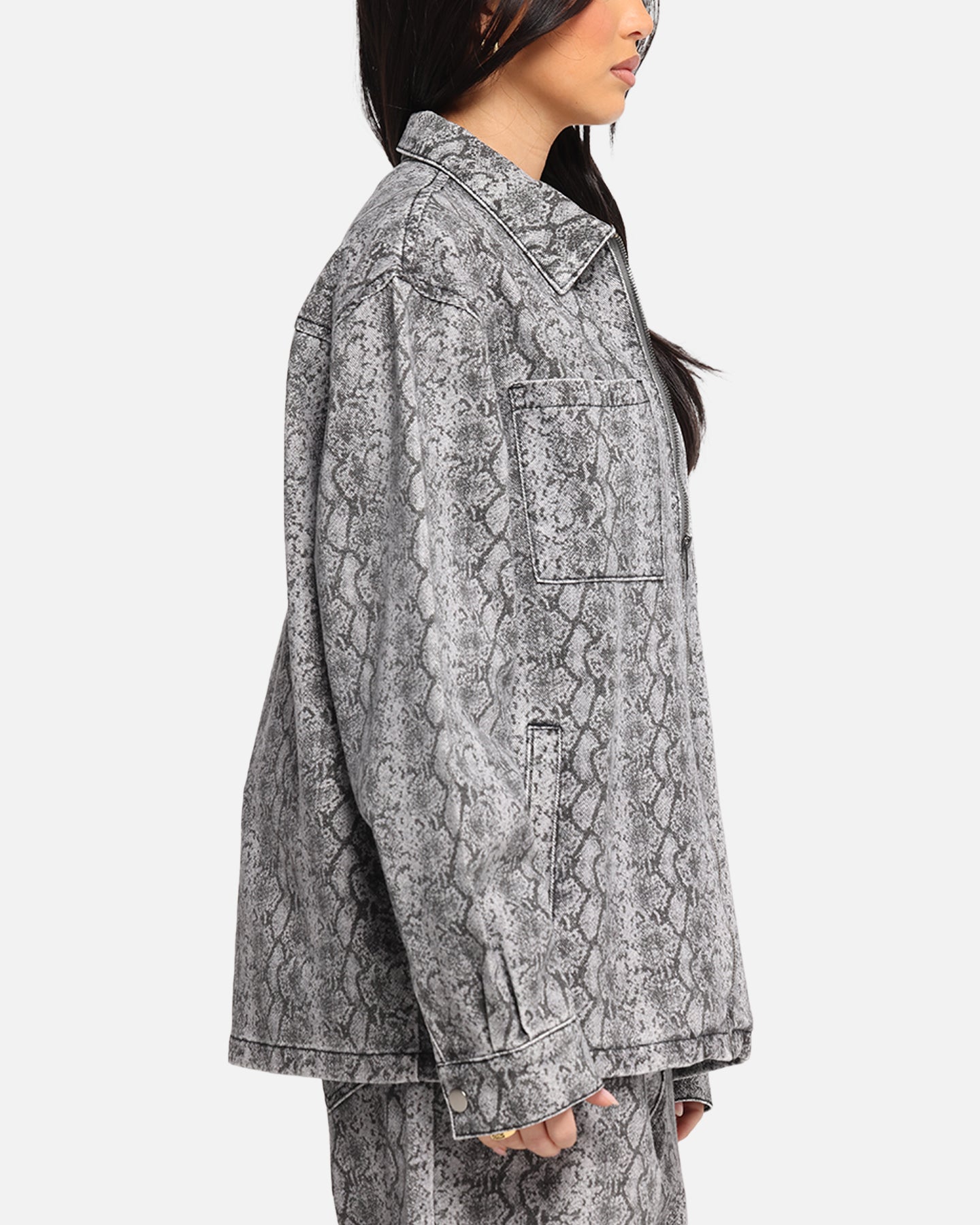 XXIII Snake Skin Jacket Black Snake Print | Culture Kings US