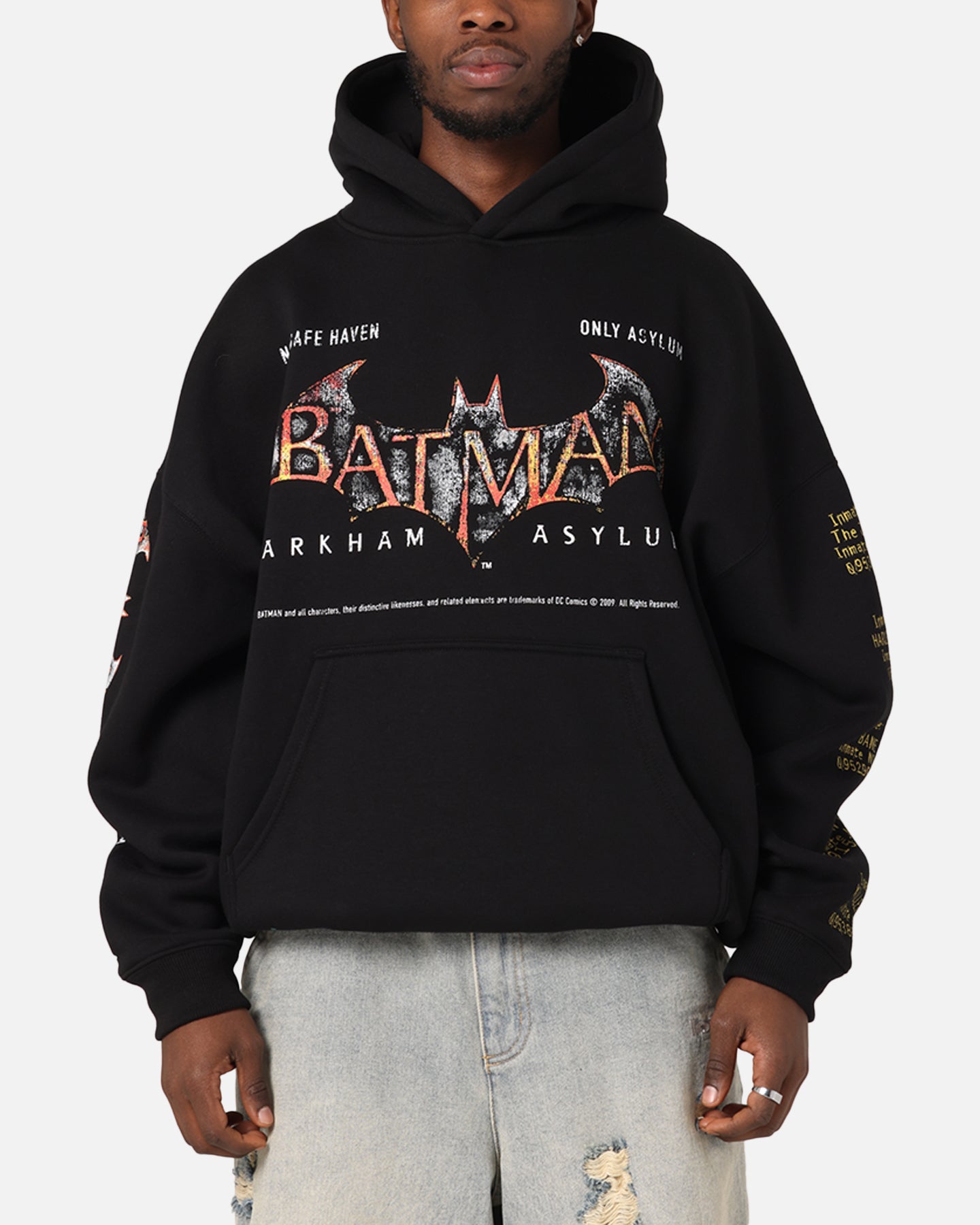 73Studio X DC Batman Arkham Asylum Premium Hoodie Black | Culture