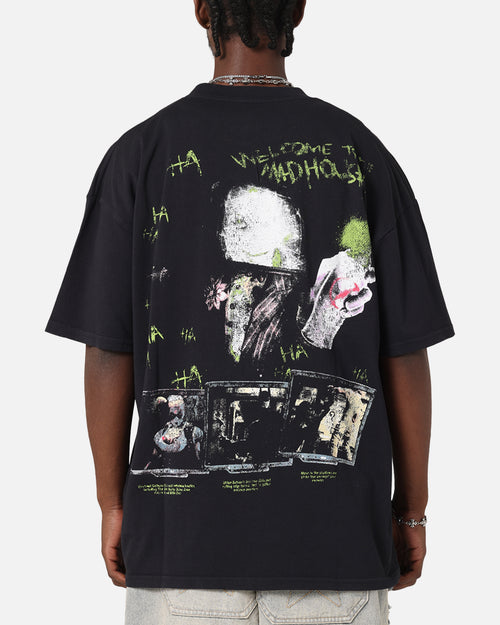 73Studio X DC Batman Arkham Asylum Vintage T-Shirt Black Acidwash