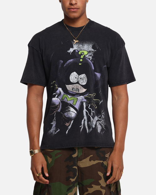 73Studio X South Park Mysterion Vintage T-Shirt Black Acidwash
