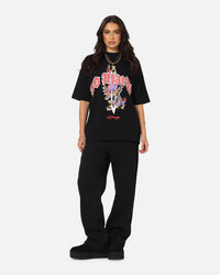 Ed Hardy Dagger Rhinestone Crop T-Shirt Black
