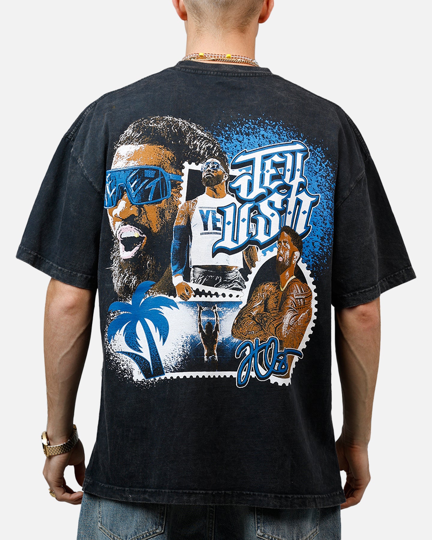 Culture Kings X WWE Jey Uso Wrestlemania XLI Vintage T-Shirt Black