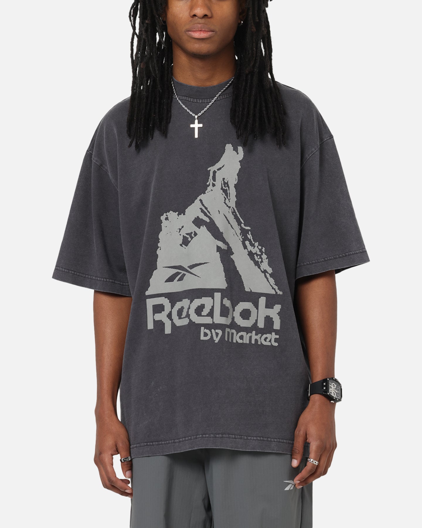 Reebok X Market Graphic T-Shirt Black/Silver | Culture Kings US