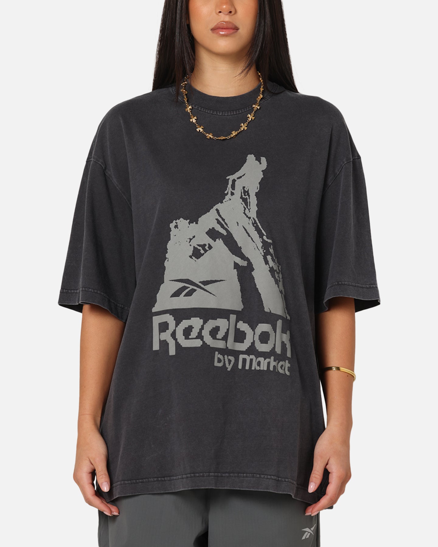 Reebok X Market Graphic T-Shirt Black/Silver | Culture Kings US