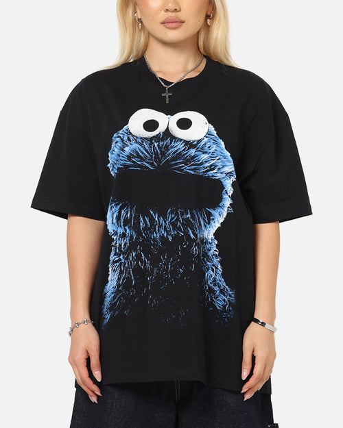 American Thrift X Sesame Street Cookie Monster Grail Heavy T-Shirt Black