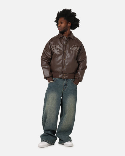 Ed Hardy Shinjuku Leather Jacket Brown Culture Kings US