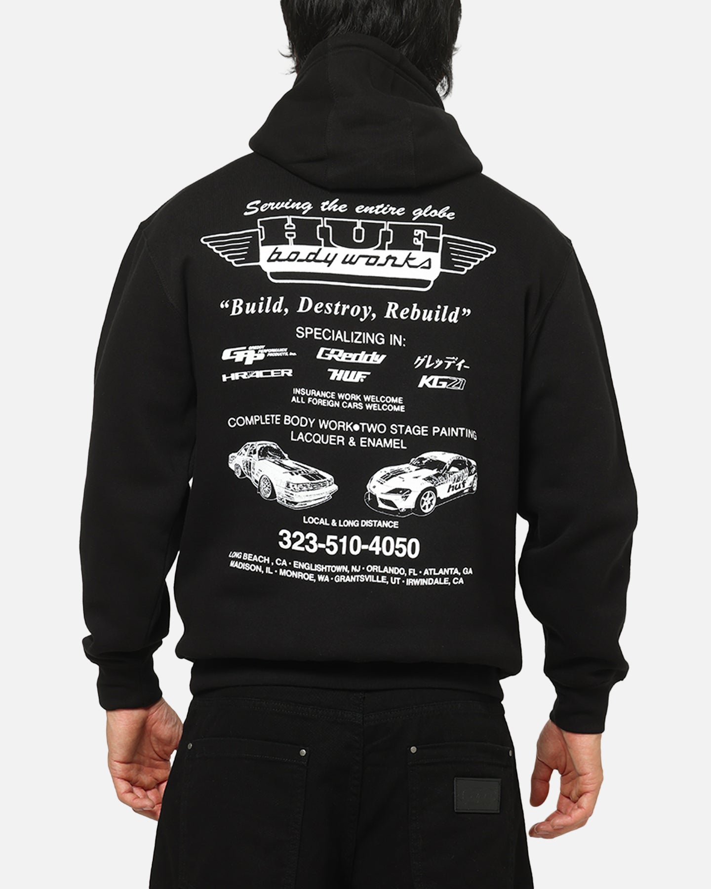 Huf X Greddy Body Works Hoodie Black | Culture Kings US